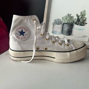 White platform customized converse